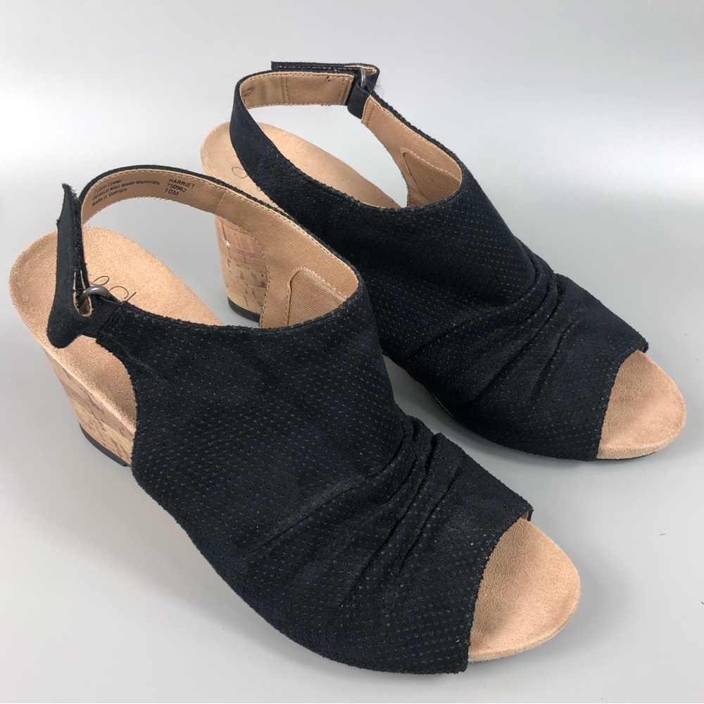 LifeStride Harriet Women’s Open Toe Wedge Sandals Size 10M